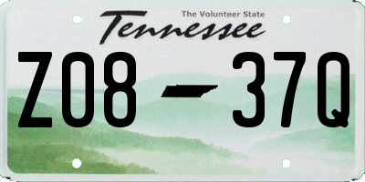 TN license plate Z0837Q