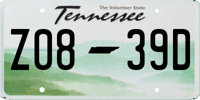 TN license plate Z0839D