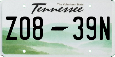 TN license plate Z0839N