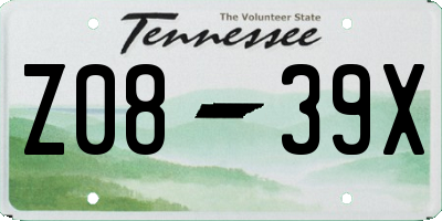 TN license plate Z0839X