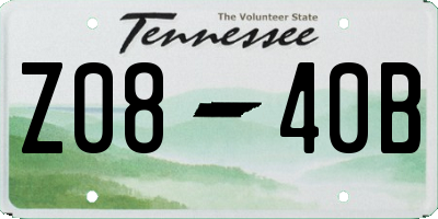TN license plate Z0840B