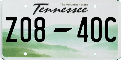 TN license plate Z0840C