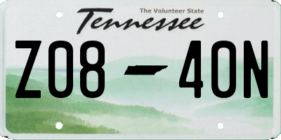 TN license plate Z0840N