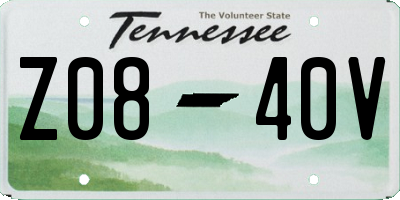 TN license plate Z0840V