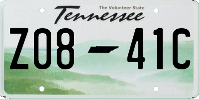 TN license plate Z0841C