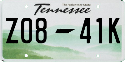 TN license plate Z0841K