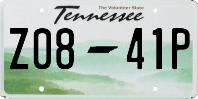 TN license plate Z0841P
