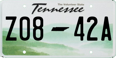 TN license plate Z0842A
