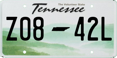 TN license plate Z0842L