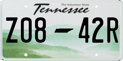 TN license plate Z0842R