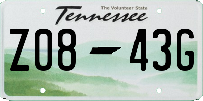 TN license plate Z0843G