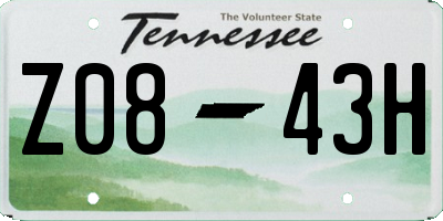 TN license plate Z0843H