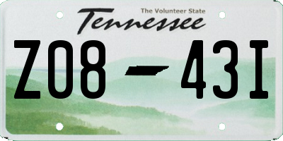 TN license plate Z0843I