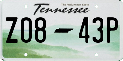 TN license plate Z0843P