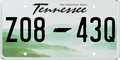 TN license plate Z0843Q