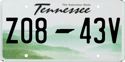 TN license plate Z0843V