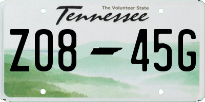 TN license plate Z0845G
