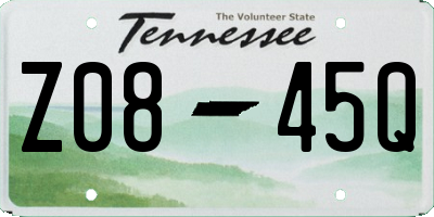 TN license plate Z0845Q