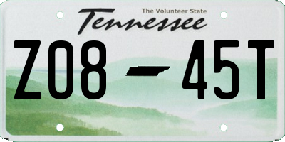 TN license plate Z0845T