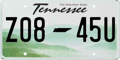 TN license plate Z0845U
