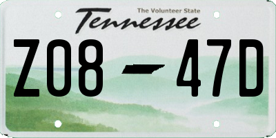 TN license plate Z0847D