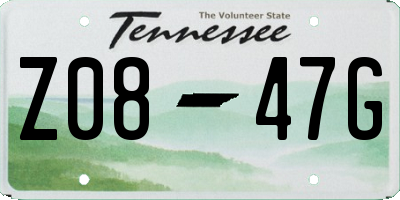 TN license plate Z0847G