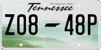 TN license plate Z0848P