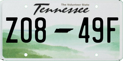 TN license plate Z0849F