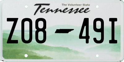 TN license plate Z0849I