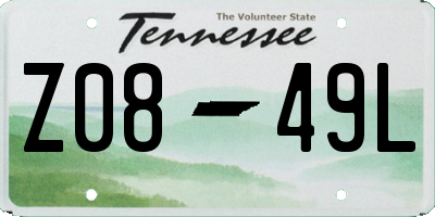 TN license plate Z0849L