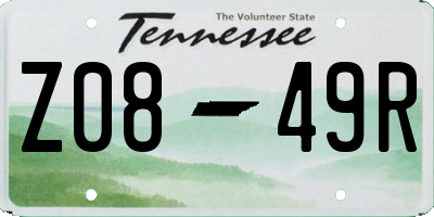 TN license plate Z0849R