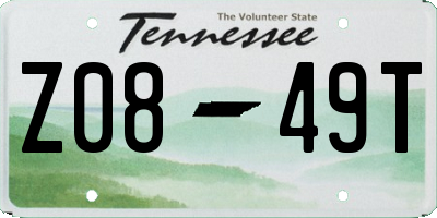 TN license plate Z0849T