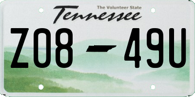 TN license plate Z0849U