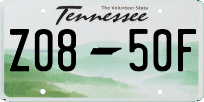 TN license plate Z0850F