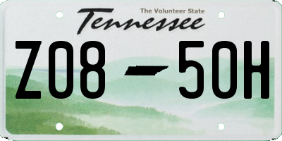 TN license plate Z0850H