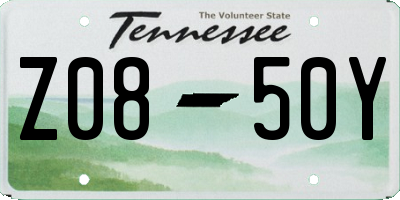TN license plate Z0850Y