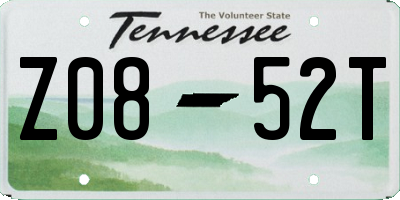 TN license plate Z0852T