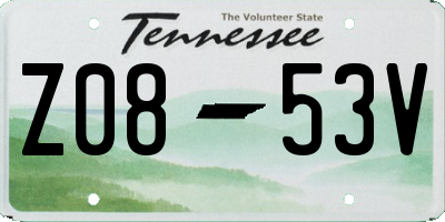 TN license plate Z0853V