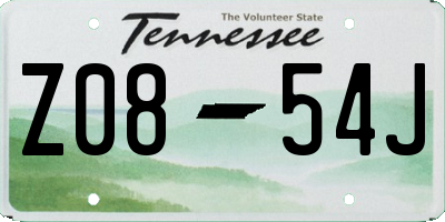 TN license plate Z0854J
