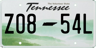 TN license plate Z0854L