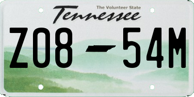 TN license plate Z0854M