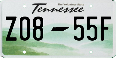 TN license plate Z0855F