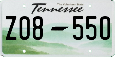 TN license plate Z0855O
