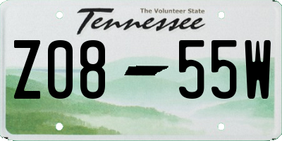 TN license plate Z0855W