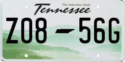TN license plate Z0856G