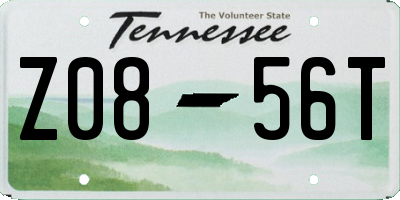 TN license plate Z0856T