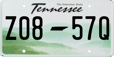TN license plate Z0857Q