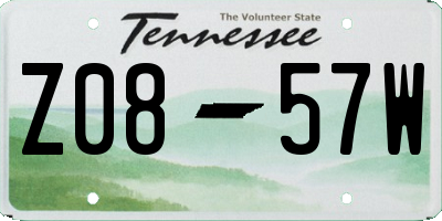 TN license plate Z0857W