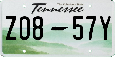 TN license plate Z0857Y
