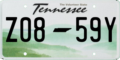 TN license plate Z0859Y